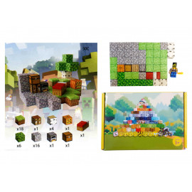 Magnetická stavebnice Minecraft Úkryt s postelí, pecí a truhlou 51ks