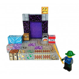Magnetická stavebnice Minecraft Portál a TNT s postavičkou 51ks