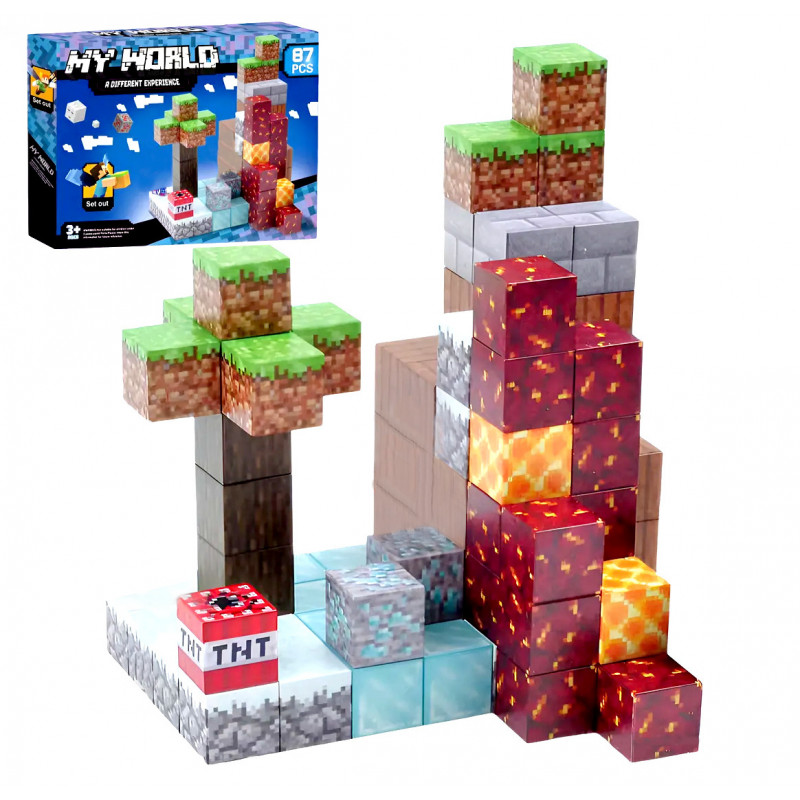 Magnetická stavebnice Minecraft Diamond Lava TNT 87ks