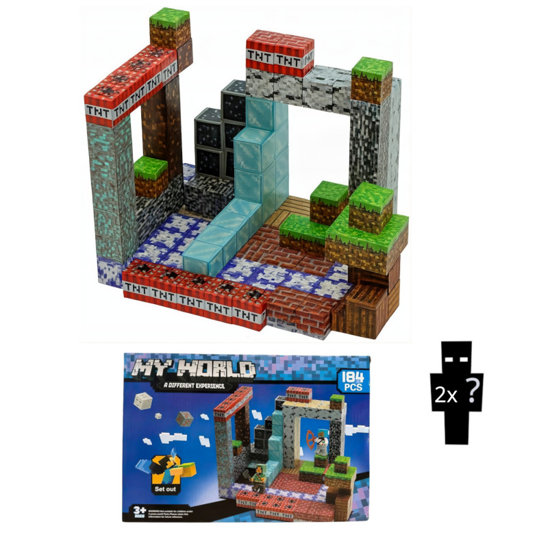 Minecraft Magnetická stavebnice XL Diamond TNT Redstone 184ks Minecraft Magnetická stavebnice XL Diamond TNT Redstone 184ks