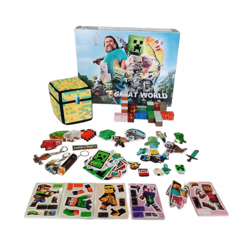 Magnetická stavebnice Minecraft 30ks - Dárková sada 7v1