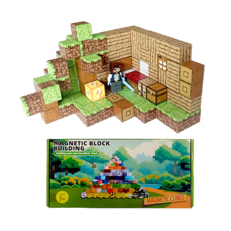 Magnetická stavebnice Minecraft Special Lucky block s postavičkou 101ks
