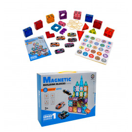 Magnetická 3D stavebnice Cars 66ks s autíčkama