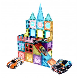 Magnetická 3D stavebnice Cars 66ks s autíčkama