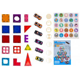 Magnetická 3D stavebnice Cars 66ks s autíčkama