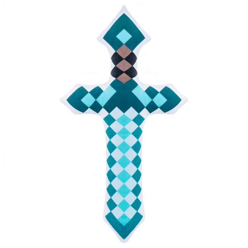 Plyšový polštář Minecraft diamantový meč 60cm