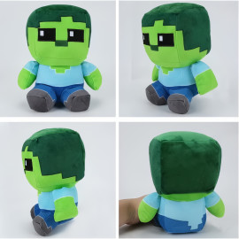 Plyšová hračka Minecraft Zombie Steve Pixel maxi 25cm