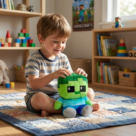Plyšová hračka Minecraft Zombie Steve Pixel maxi 25cm