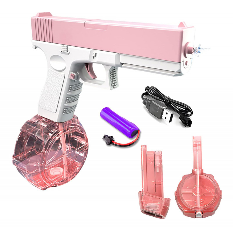 Automatická vodní pistole Spray se zásobníky růžová