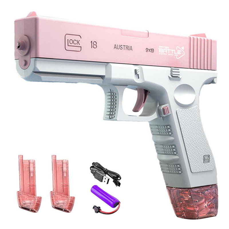 Automatická vodní pistole Splash se zásobníky růžová