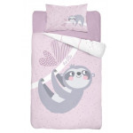 Dětské povlečení Lenochod - růžový 135x100 cm
