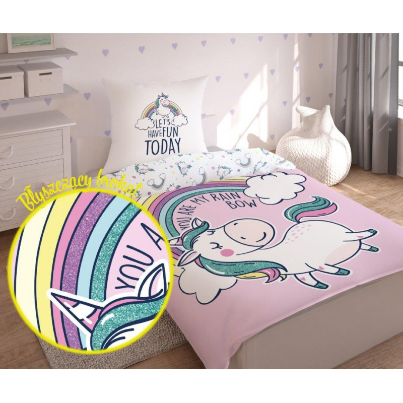 Dětské povlečení Unicorn s duhou 140x200 cm Dětské povlečení Unicorn s duhou 140x200 cm