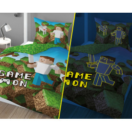 Dětské svítící povlečení Minecraft 140x200 cm