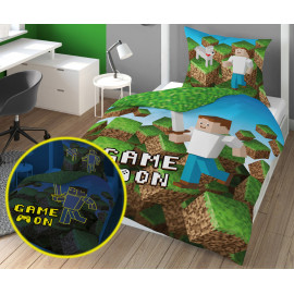 Dětské svítící povlečení Minecraft 140x200 cm