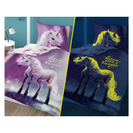 Dětské svítící povlečení Unicorn dreams 140x200 cm