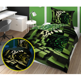 Dětské svítící povlečení Minecraft 3D 140x200 cm