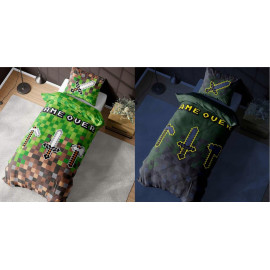 Dětské svítící povlečení Minecraft Game over 140x200 cm
