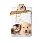 Dětské povlečení Pejsek a kočička 140x200 cm
