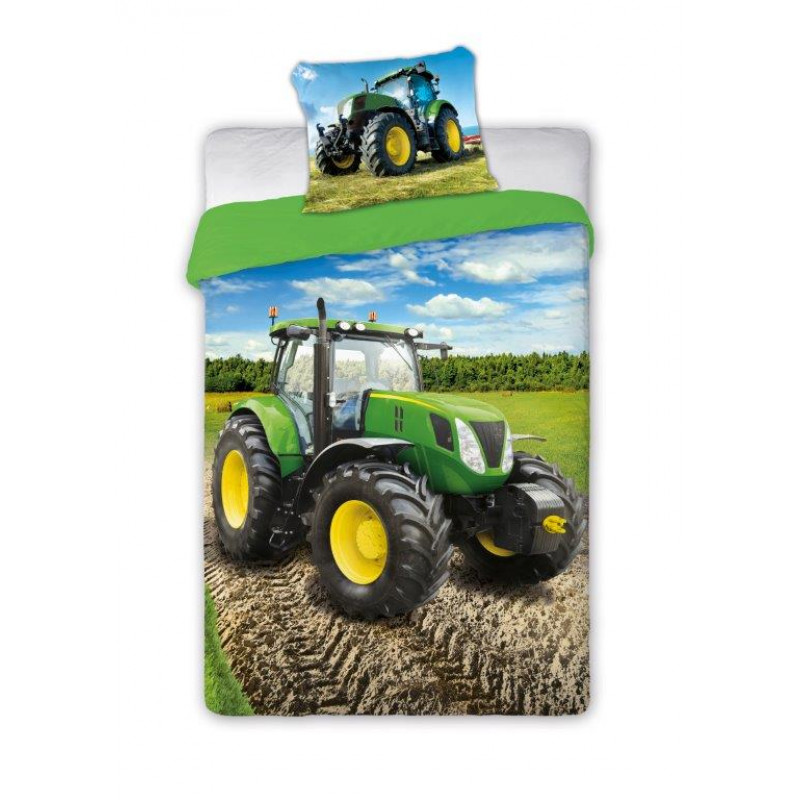 Dětské povlečení Traktor - zelený 140x200 cm Dětské povlečení Traktor - zelený 140x200 cm