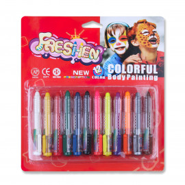 Dětská sada barev na obličej v tužce basic 12ks