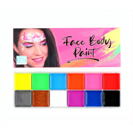 Dětská sada neonových barev na obličej a tělo 12 barev