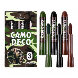 Sada maskovacích barev na obličej a tělo Camouflage 3ks