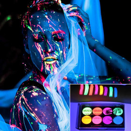 Dětská sada barev na obličej a tělo neonová 8ks