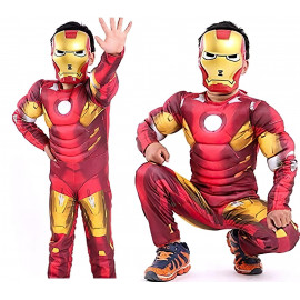 Dětský kostým Svalnatý Iron man s maskou 98-110 S Dětský kostým Svalnatý Iron man s maskou 98-110 S