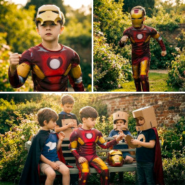 Dětský kostým Svalnatý Iron man s maskou 110-122 M