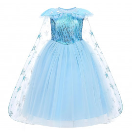 Dětský kostým ELSA snow s vlečkou a doplňky 134-146 XL