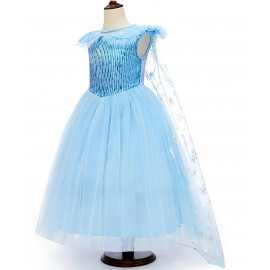 Dětský kostým ELSA snow s vlečkou a doplňky 134-146 XL