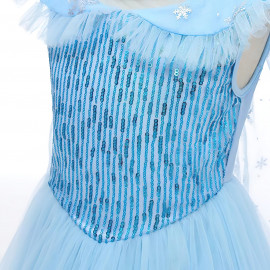 Dětský kostým ELSA snow s vlečkou a doplňky 134-146 XL