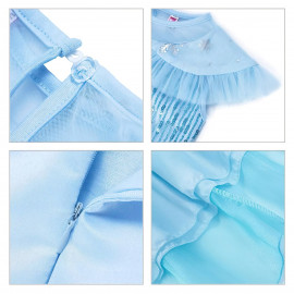 Dětský kostým ELSA snow s vlečkou a doplňky 134-146 XL