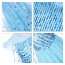 Dětský kostým ELSA snow s vlečkou a doplňky 134-146 XL