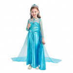 Dětský kostým ELSA premium s vlečkou a doplňky 110-116 M