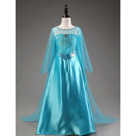 Dětský kostým ELSA premium s vlečkou a doplňky 122-128 L Dětský kostým ELSA premium s vlečkou a doplňky 122-128 L