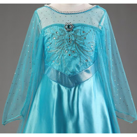 Dětský kostým ELSA premium s vlečkou a doplňky 122-128 L Dětský kostým ELSA premium s vlečkou a doplňky 122-128 L