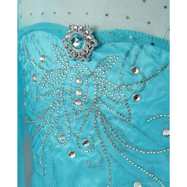 Dětský kostým ELSA premium s vlečkou a doplňky 134-146 XL