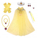 Souprava Žlutá pelerína se šperky a rukavicemi 10ks