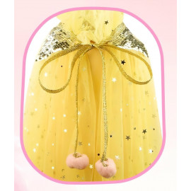 Souprava Žlutá pelerína se šperky a rukavicemi 10ks