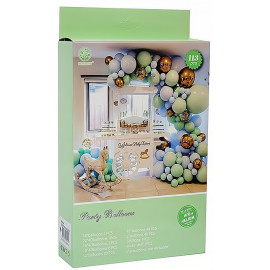 Velká sada balónků na girlandu zeleno-zlatá 113 ks