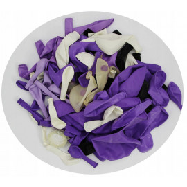 Velká sada balónků na girlandu fialovo-černo-bílá 120 ks