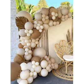 Velká sada balónků na girlandu hnědo-bílá 94 ks