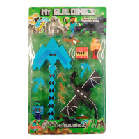 Kolekce figurek Minecraft Diamantový meč s doplňky 12ks