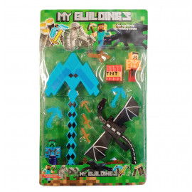 Kolekce figurek Minecraft Diamantový meč s doplňky 12ks