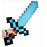 Diamantový meč Minecraft 45 cm pěnový