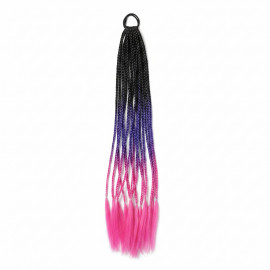 Copánky s gumičkou Crazy braids Pink 60cm