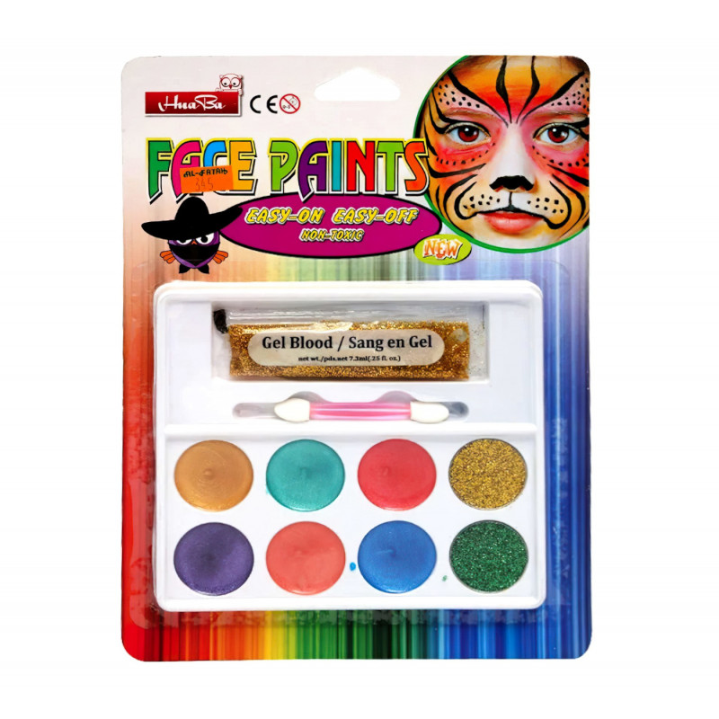 Dětská sada barev na obličej a tělo METALIC 10ks