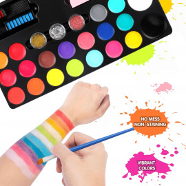 Velká sada barev na obličej a vlasy s doplňky Luxury 102ks