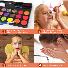 Velká sada barev na obličej a vlasy s doplňky Luxury 102ks